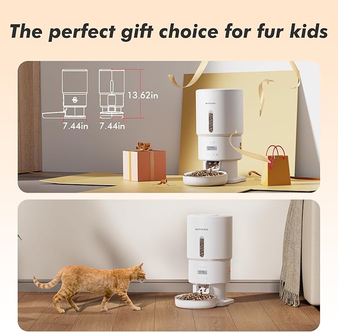Automatic Cat Feeder - 5L Anti-Clog Cat Food Dispenser Keeps 2-15mm Dry Food