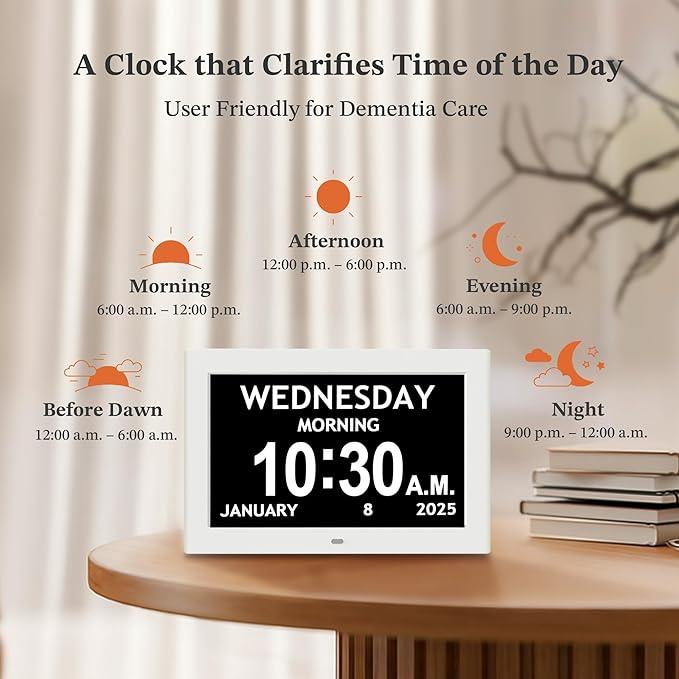 10.1'' Digital Clock, 1280*800p HD Extra Large Display, Dementia Clock