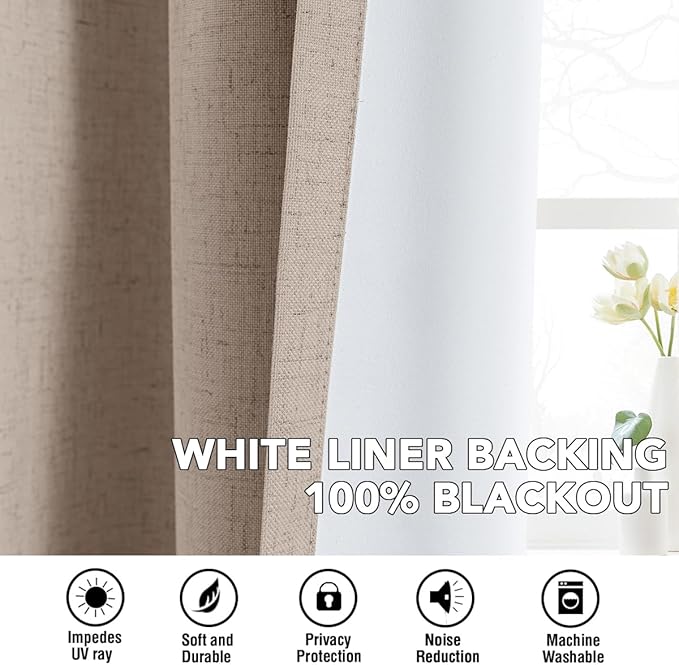 H.VERSAILTEX Linen Curtains 100% Blackout Curtains