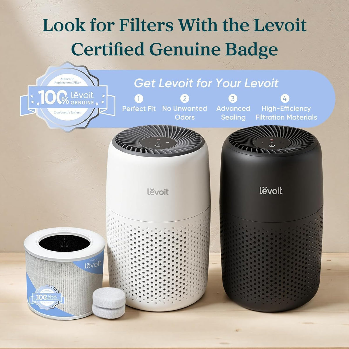 Levoit Air Purifiers for Home Bedroom Dorm Room, Small Quiet Air Purifiers