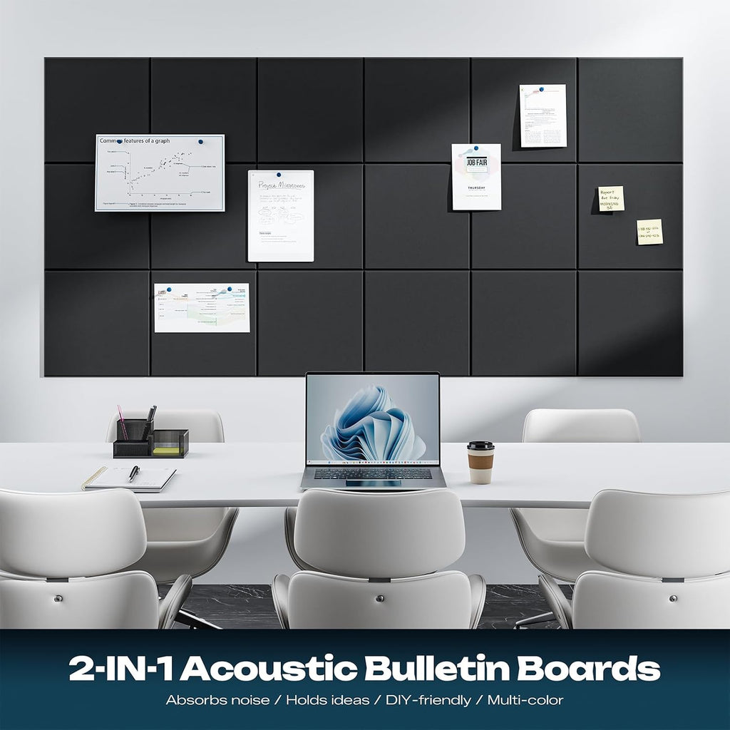 sonicism 12 pack acoustic wall panels with self-adhesive, close-up detail