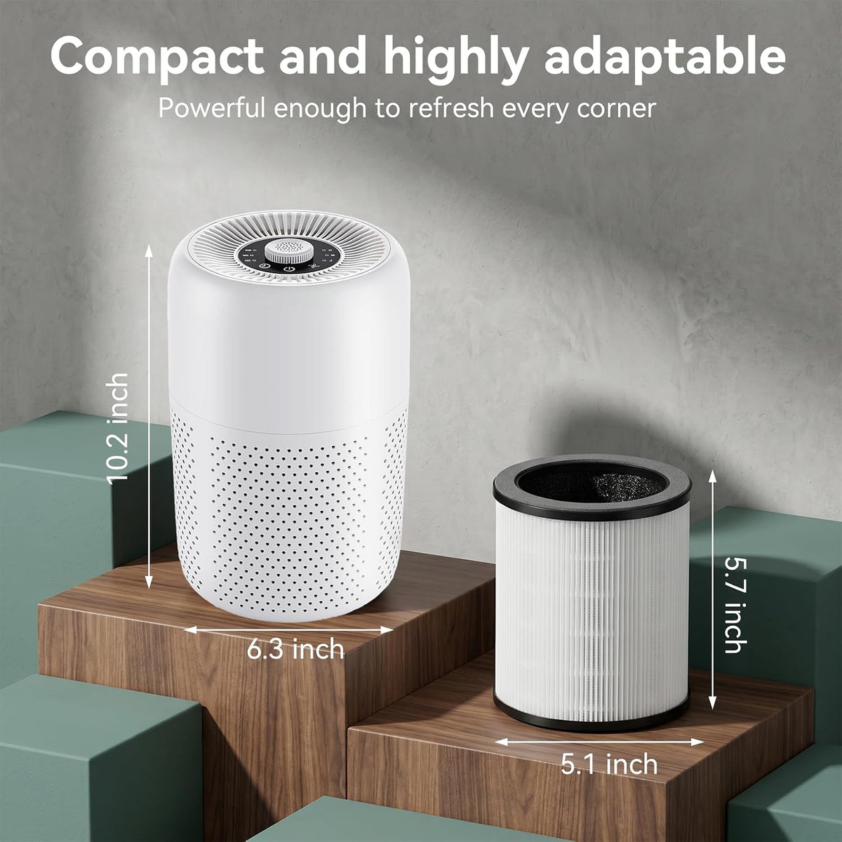 YARIKI Air Purifiers for Bedroom,High Efficiency Up to 450 Ft²