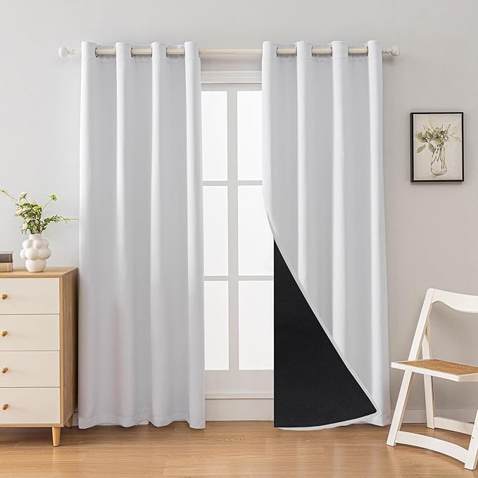 Anytime 100% Blackout Curtain 2 Panels Set, Thermal Insulated Window Drapes