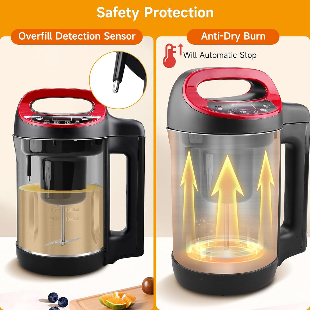 Homtone 1.6L Soup Maker Machine, 4-in-1 Soup Maker & Smoothie Blender, 900W