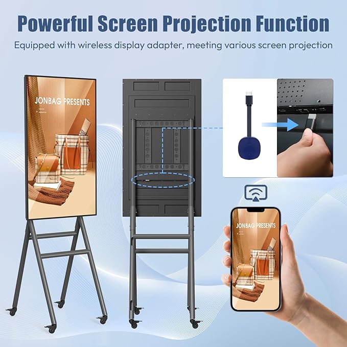 QIXZOCV MWE 43 Inch Mobile Digital Signage Display Kiosk