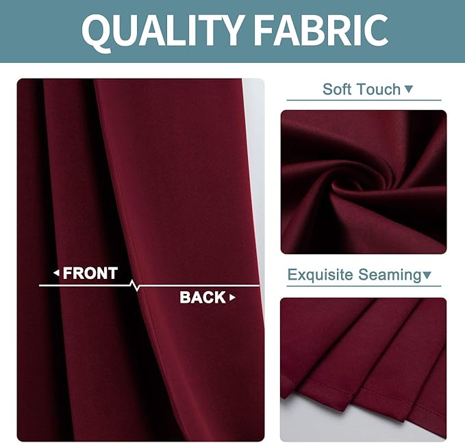 ChrisDowa Blackout Curtains 102 Inches Long