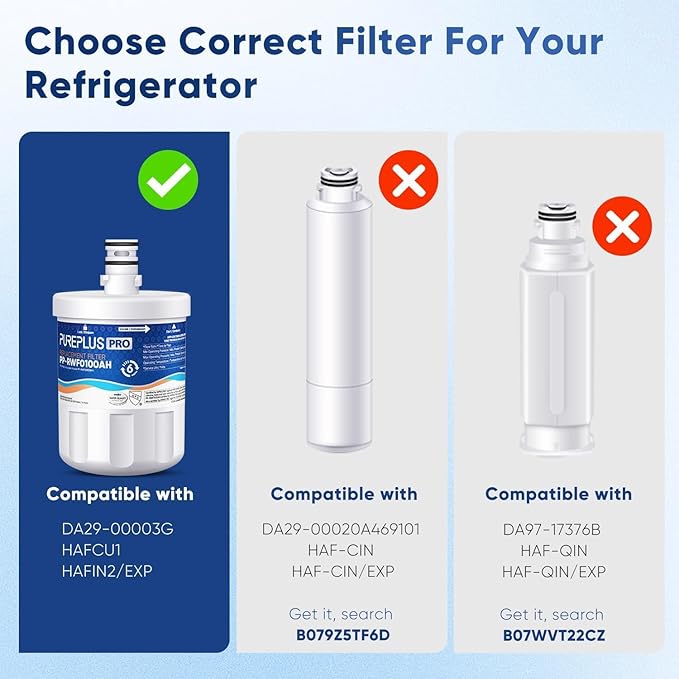 PUREPLUS PRO NSF/ANSI 53&42 Certified Refrigerator Water Filter Replacement (2 Pack)