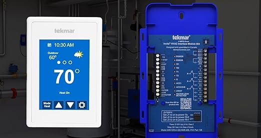 tekmar Invita Wi-Fi Thermostat | 2-Wire, Energy Star Approved, 2-Stage Cool