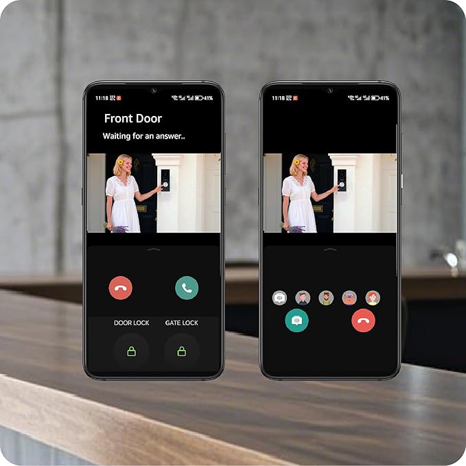 KeonBell Video Door intercom 2-Wired, doorbell withCamera, Full HD Camera