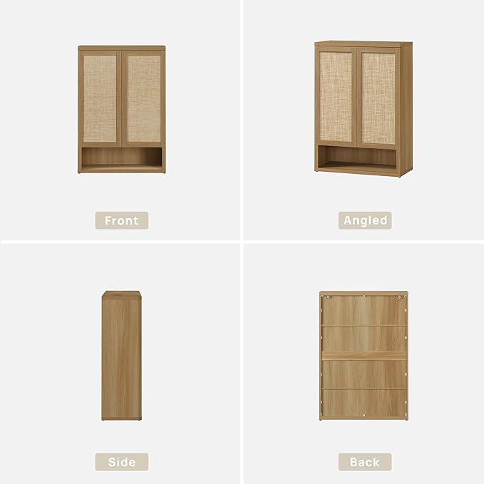 SICOTAS Rattan Shoe Storage Cabinet