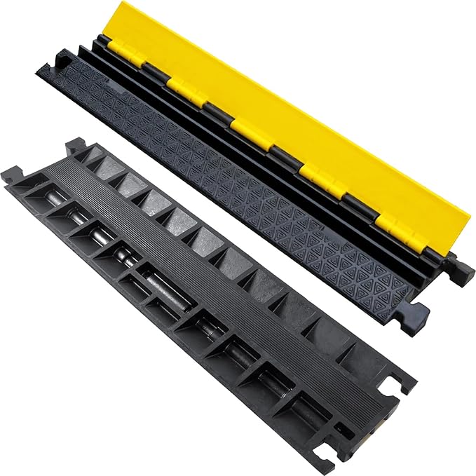 OranLite Heavy-Duty Rubber Cable Protector Ramp, Floor Cable Wire Cord Cover