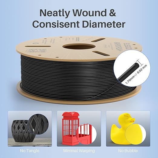 ELEGOO Rapid PLA Plus Filament 1.75mm White 4KG, PLA+ 3D Printer Filament