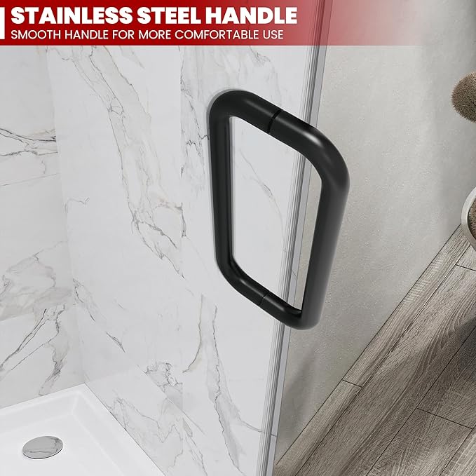 Bathroom Frameless Shower Door 28" W*72" H, 5/16" Clear Tempered Glass Hinged