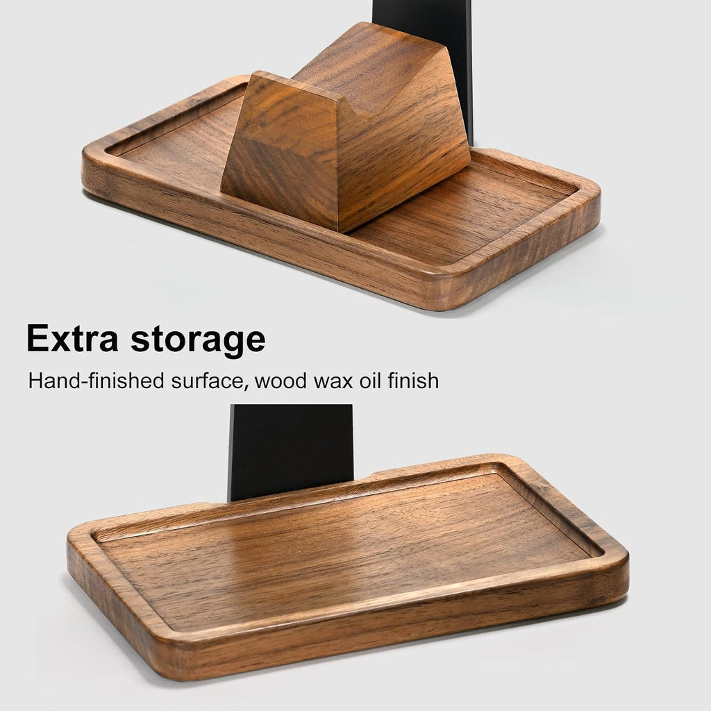 upergo walnut headphone stand with controller holder &, package contents