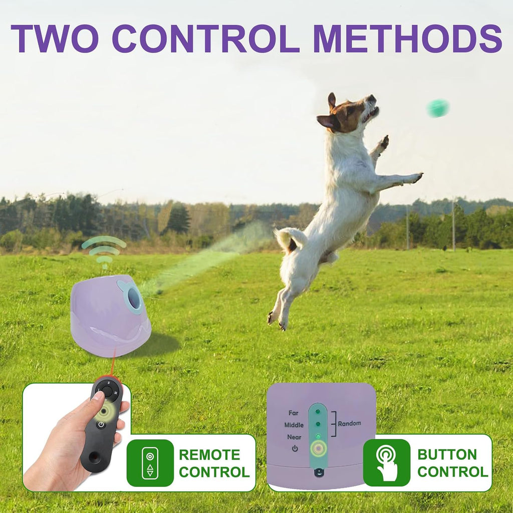 Automatic Dog Ball Launcher Tennis Ball Thrower Machine with 6 Balls,Remote