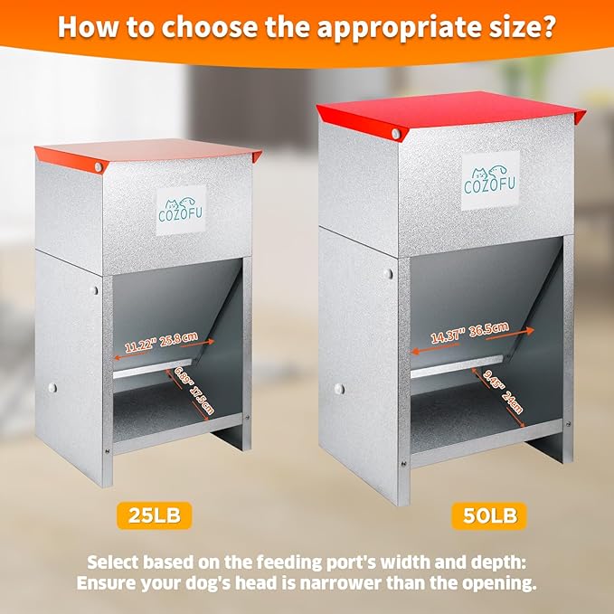 Dog Feeder - Galvanized Metal Pet Food Station