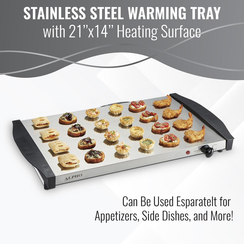 Alpha Living 3x2.5 QT Food Warmers for Parties Buffet Servers and Warmers – Premium Catering Supplies Buffet Display – Stainless Steel Electric Food Warmers with Temperature Control