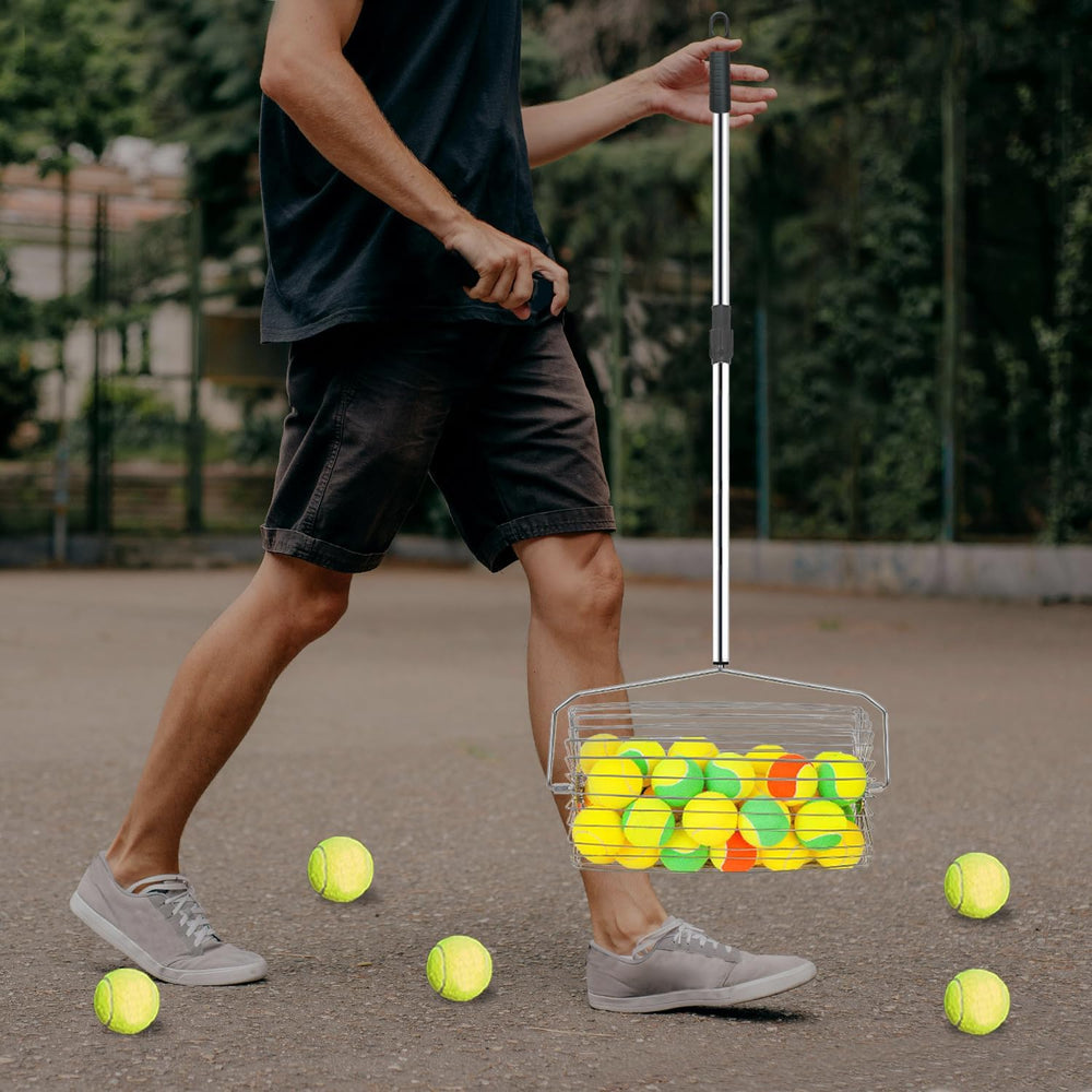 Portable Tennis Ball Picker Retractable Metal Tennis Ball Retriever Multifunc...