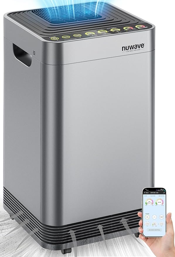 Nuwave OxyPure Zero Plus Air Purifier, Save on Filter Replacements, Covers up