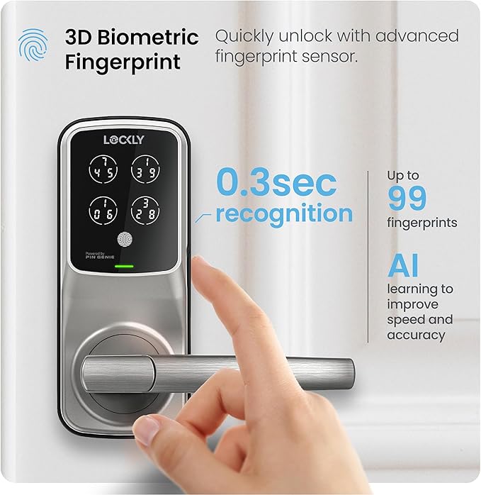 Lockly Secure Pro Smart Lock Wi-Fi, Keyless Entry Digital Keypad Door Lock
