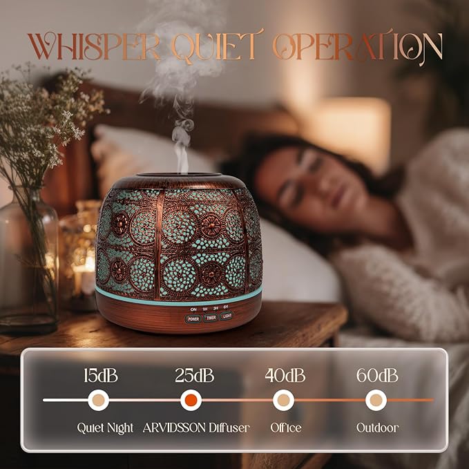 ARVIDSSON 500ml Essential Oil Diffuser, Metal Diffusers