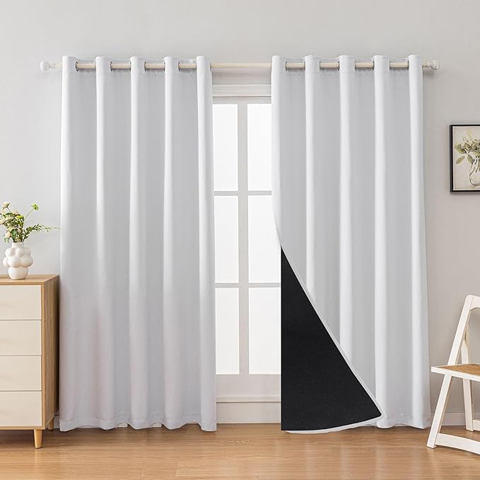 Anytime 100% Blackout Curtain 2 Panels Set, Thermal Insulated Window Drapes