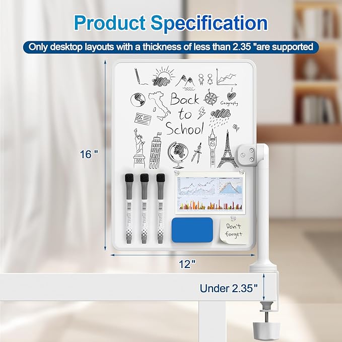 Double-Sided Desk Whiteboard (2-Pack)