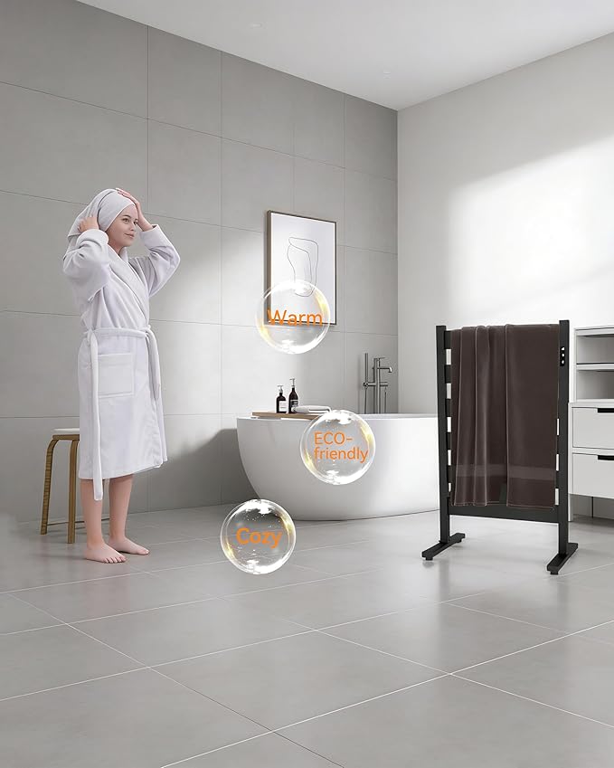 Heated Towel Rack – Rapid PTC Heating, LED Timer Control, High Temp & Large