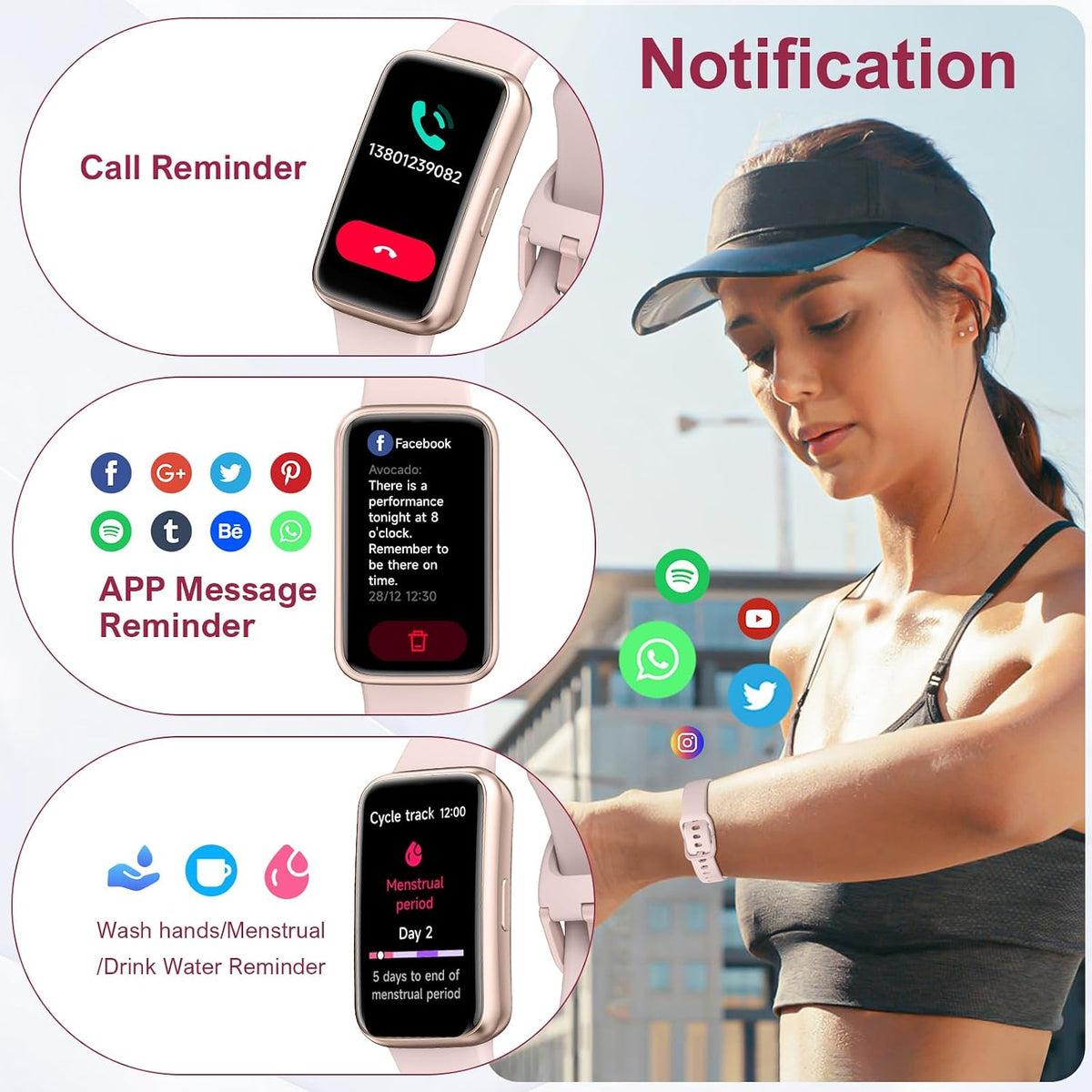 fitness tracker,smart watch with 24/7 heart rate blood, close-up detail