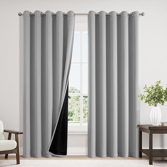 ChrisDowa 100% Blackout Curtains 84 inch Long