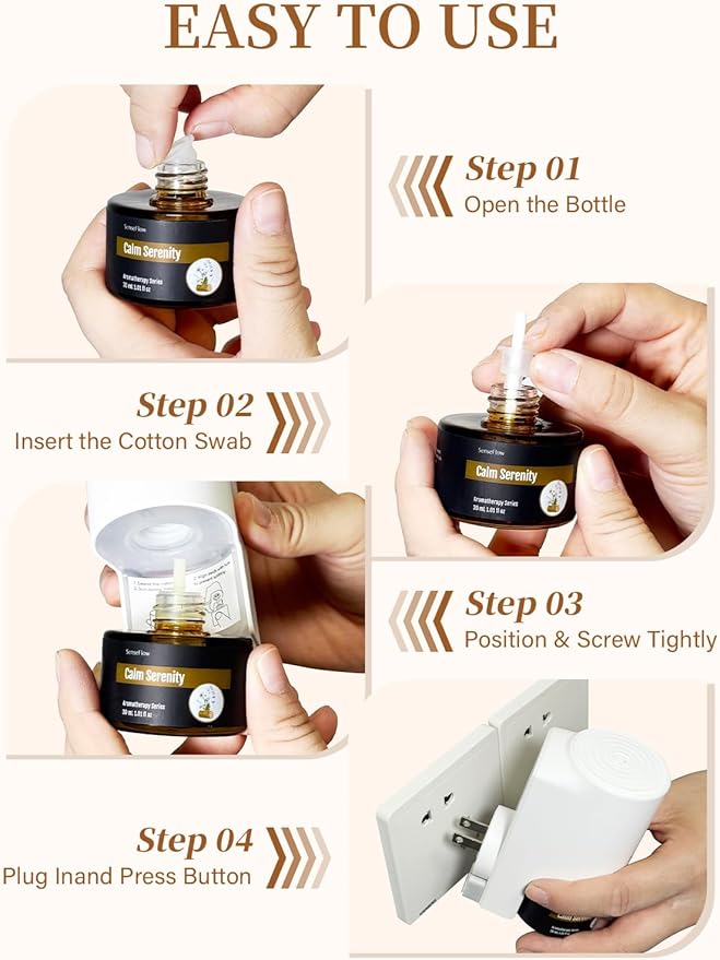 SF101 Pro Waterless Essential Oil Diffuser, Plug in Aromatherapy Diffuser &