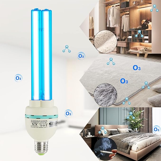 36 Watts Ozone UVC Light Bulb, 185nm wavelength UV Lamp