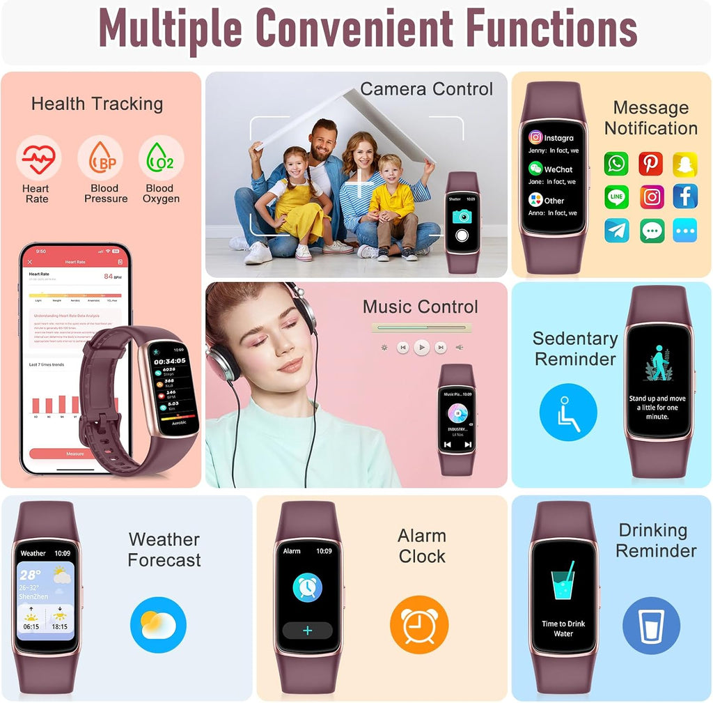 zeacool fitness tracker with 24/7 heart rate, blood shown in use