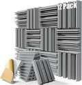 ZELMINE Upgrade 12 pack Self-adhesive Sound Proof Foam Panels, Decorative