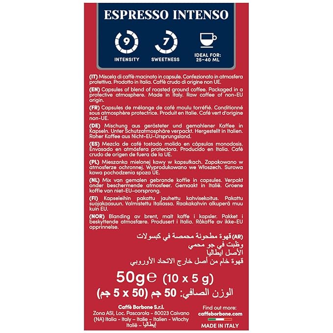 Caffè Borbone Espresso Intenso Aluminum Capsules Compatible (100 Count)