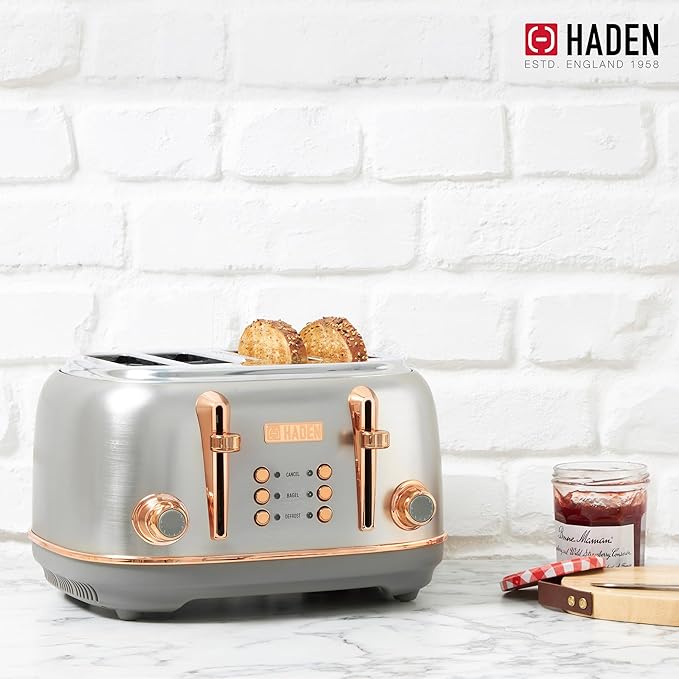 Haden Heritage 4 Slice Wide Slot Stainless Steel Toaster
