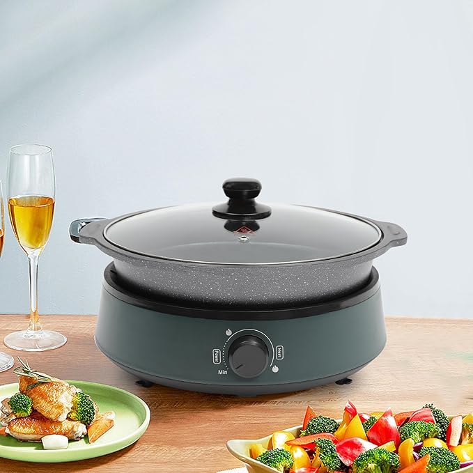 4L/4.2Qt Electric Hot Pot, 1350w 110v Portable Electric Pan Non Stick Removable