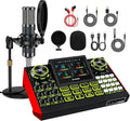 Podcast Microphone Bundle with Live Sound Card Audio Mixer, Podcast Equipment