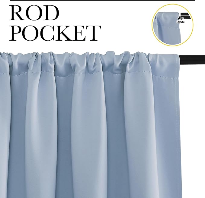 NICETOWN Living Room Curtains, Vintage Blue, 1 Pair, 70 x 84-inch, Home