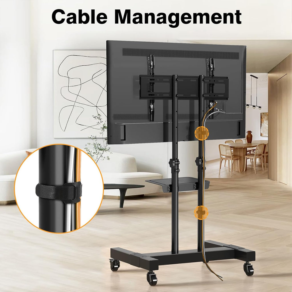 tavr mobile tv stand rolling tv cart floor on a desk or shelf