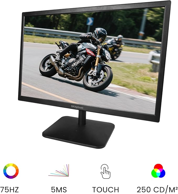 SKitphrati 21.5 Inch Touchscreen Monitor FHD 1920x1080p IPS Screen, VESA Support
