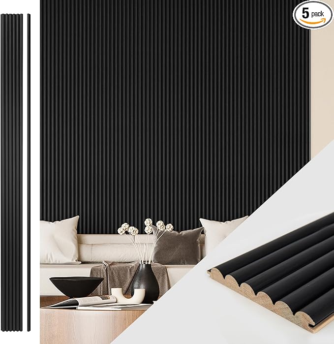 Art3d Fluted Wood Panel for Wall and Ceiling, Beaded Accent molding for Home