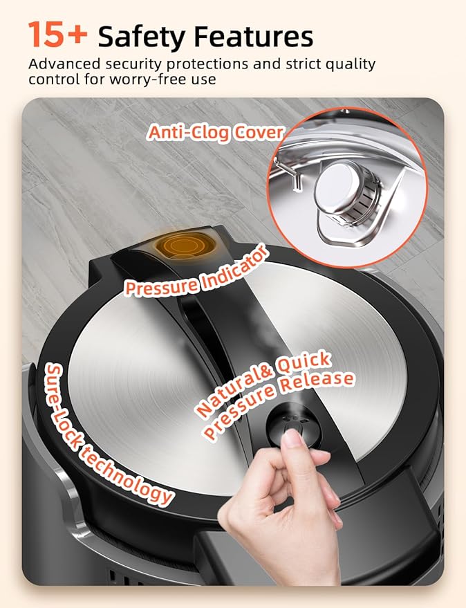 Nuwave Duet Electric Pressure Cooker & Air Fryer Combo, 450 IN 1 Slow Cooker &