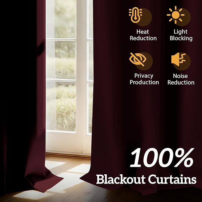 100% Blackout Curtains 54 Inch Length