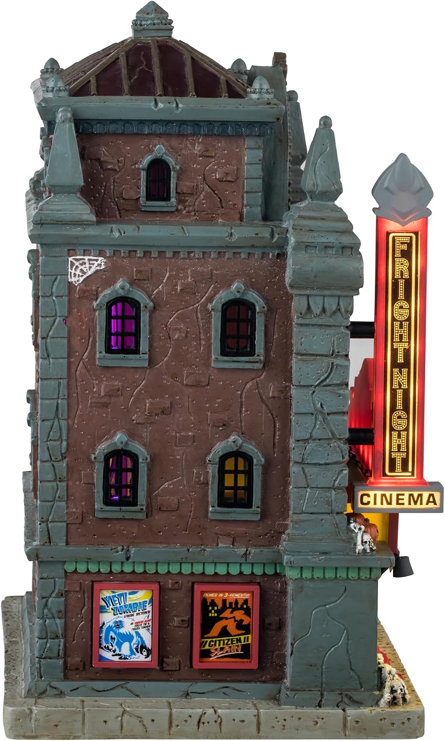 Lemax Fright Night Cinema Lighted Building, 10.24-in for Halloween Village
