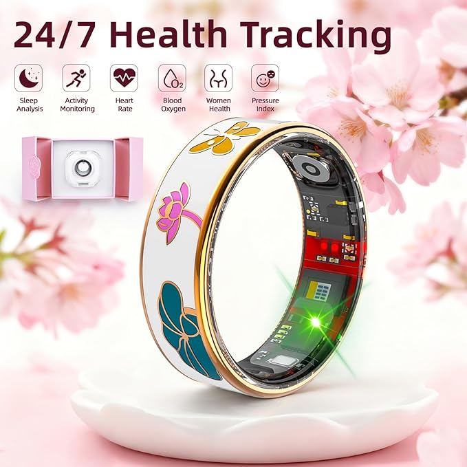 Smart Ring Health Tracker, Men & Women, Featuring a Heart Rate Monitor