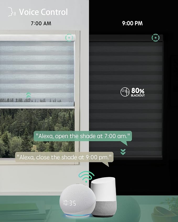 Yoolax Motorized Blinds with Remote, Electric Zebra Blinds