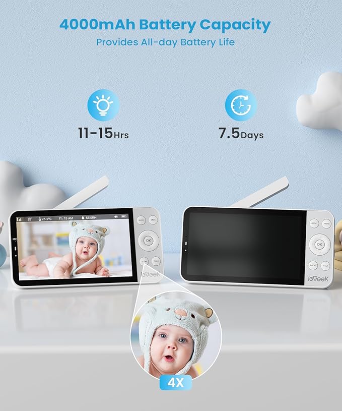 ieGeek 5.5" Baby Monitor, Audio Monitor