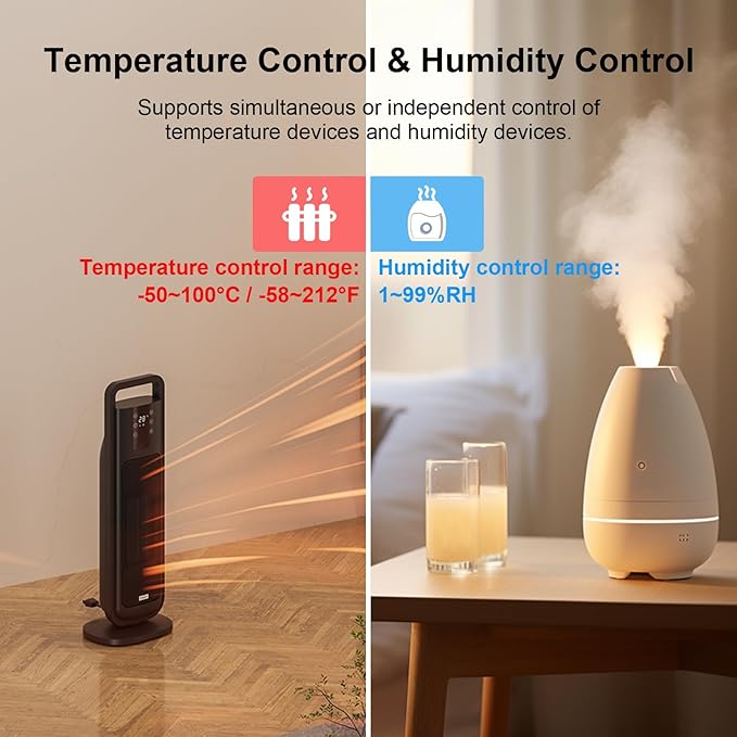 KETOTEK Digital Temperature and Humidity Controller Outlet, Reptile Thermostat
