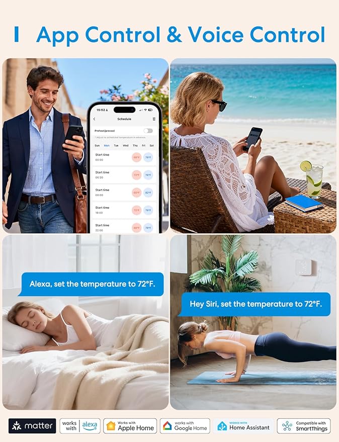 meross Smart Thermostat for Home, WiFi Thermostat Works
